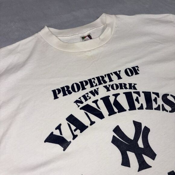 VINTAGE New York Yankees Shirt Adult X-Large White MLB Baseball - Picture 4 of 8